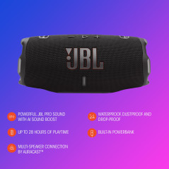 JBL Charge 6, Enceinte Bluetooth Portable sans Fil, 28 h d’autonomie, étanche IP68, résistante à la poussière et aux Chocs, Son 