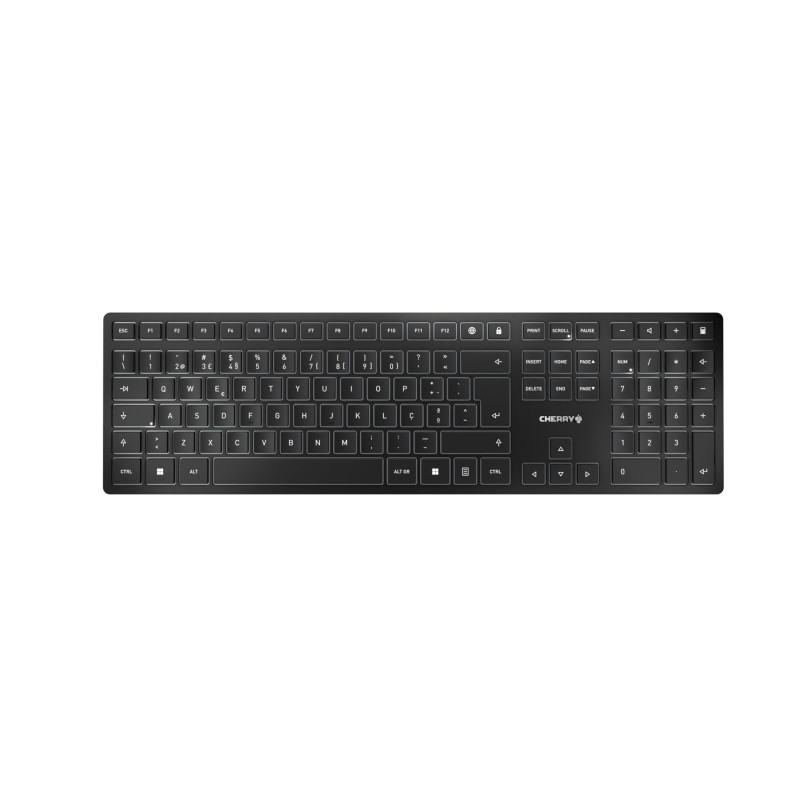 CHERRY KW 9100 Slim, Clavier Design sans Fil, Disposition Portugaise (QWERTY), Bluetooth ou 2,4 GHz au Choix, Touches Plates, Re CHERRY KW 9100 Slim, Clavier Design sans Fil, Disposition Portugaise (QWERTY), Bluetooth ou 2,4 GHz au Choix, Touches Plates, Re