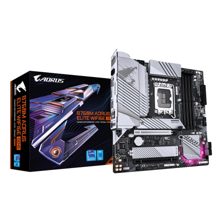 GIGABYTE B760M AORUS Elite WIFI6E GEN5 Carte Mère – Compatible avec Les processeurs Intel Core 14e génération, VRM numérique 12+