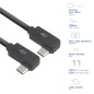 ACT Câble d'angle USB C 1 m, PD 60 W Câble d'angle USB C 90 degrés, gauche/droite à gauche/droite, débit de données 10 Gbit/s, c