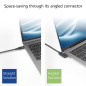 ACT Câble d'angle USB C 1 m, PD 60 W Câble d'angle USB C 90 degrés, gauche/droite à gauche/droite, débit de données 10 Gbit/s, c