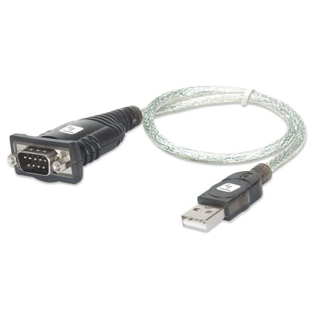 Techly iData usb-ser-2t USB à RS232 Noir, métallique Adaptateur de câble – Adaptateur pour câble (USB A, rS232, mâle/mâle, Noir,