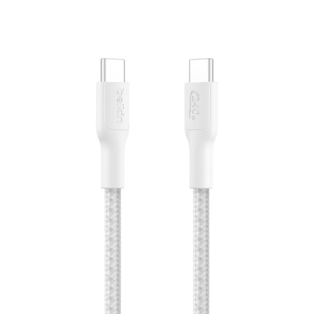 Belkin Eco Câble USB-C vers USB-C avec gaine tressée, 1 m, 240 W, doux au toucher, souple, Câble de recharge rapide, pour iPhone