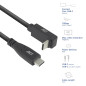 ACT Câble USB C coudé 0,5 m, PD 60 W, connecteur USB C coudé, 90 degrés, droite haut/bas, vitesse de données 10 Gbps, résolution ACT Câble USB C coudé 0,5 m, PD 60 W, connecteur USB C coudé, 90 degrés, droite haut/bas, vitesse de données 10 Gbps, résolution