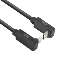 ACT Câble USB C coudé de 2 m, PD 60 W, connecteur USB C coudé à 90 degrés, haut/bas vers le haut/bas, vitesse de données 10 Gbps