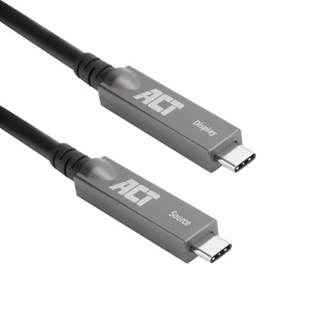 ACT Câble optique actif USB C (AOC) 10 m, câble vidéo USB C USB 3.2 Gen2, haute vitesse, USB C fibre optique active, pour pannea