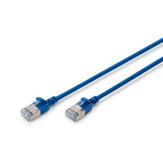 DIGITUS Câble LAN Cat 6A - 5 m - Version Slim AWG 32/7-10 Gbit/s - Câble réseau RJ45 - F/FTP - PoE+ - LSZH - Compatible avec Cat