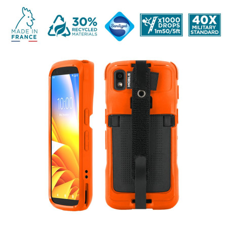 MOBILIS Coque pour Zebra TC22 TC27 avec Patte de Saisie Antichute & Porte-Stylet, Etui Protection Militaire Fabriqué en France,