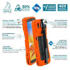 MOBILIS Coque pour Zebra TC22 TC27 avec Patte de Saisie Antichute & Porte-Stylet, Etui Protection Militaire Fabriqué en France, 