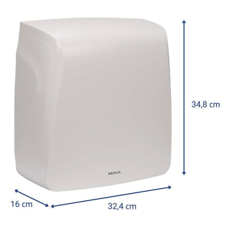 Maul Distributeur de Serviettes en Papier, 32,4 x 16 x 34,8 cm, pour jusqu'à 550 Feuilles, Distributeur de Serviettes en Plastiq