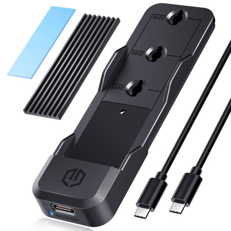 GRAUGEAR Station d'accueil M2 pour NVMe PCIe et NGFF SATA M.2 SSD M-Key/M+B Key en 2280/2260/2242/2230, USB 3.2 Gen2 10 Gbit/s c