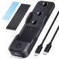 GRAUGEAR Station d'accueil M2 pour NVMe PCIe et NGFF SATA M.2 SSD M-Key/M+B Key en 2280/2260/2242/2230, USB 3.2 Gen2 10 Gbit/s c GRAUGEAR Station d'accueil M2 pour NVMe PCIe et NGFF SATA M.2 SSD M-Key/M+B Key en 2280/2260/2242/2230, USB 3.2 Gen2 10 Gbit/s c
