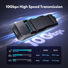 GRAUGEAR Station d'accueil M2 pour NVMe PCIe et NGFF SATA M.2 SSD M-Key/M+B Key en 2280/2260/2242/2230, USB 3.2 Gen2 10 Gbit/s c