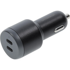 Chargeur Voiture 2 Ports USB-C 65W, Chargeur Rapide pour Smartphone et Tablette, Robuste, Ultra Durable, Noir