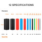 Eventronic ET1001 Gaine Thermorétractable 600 Pièces, IP56 Étanchéité, EVA Matériau, Total 27 m, 5 Couleurs, 12 Tailles, Idéal p Eventronic ET1001 Gaine Thermorétractable 600 Pièces, IP56 Étanchéité, EVA Matériau, Total 27 m, 5 Couleurs, 12 Tailles, Idéal p