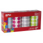 APLI Kids 17685 - Boîte de 7 080 gommettes rondes Ø 20 mm, 4 couleurs (bleu clair, fuchsia, gris, vert clair) pour activités édu APLI Kids 17685 - Boîte de 7 080 gommettes rondes Ø 20 mm, 4 couleurs (bleu clair, fuchsia, gris, vert clair) pour activités édu