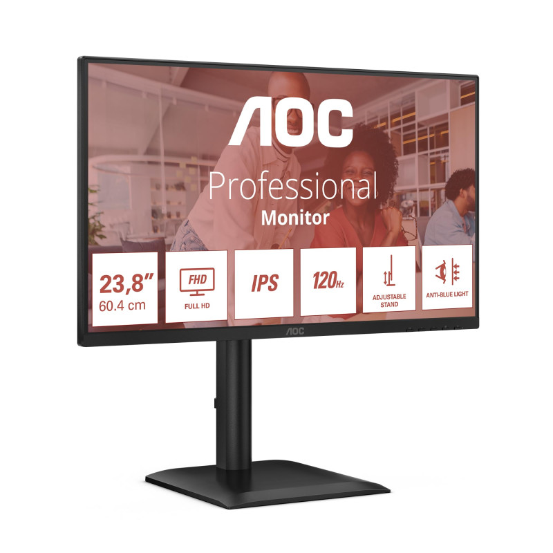 AOC Moniteur 24E4CV 24 Pouces FHD, 120 Hz, IPS, 4 ms GtG, Adaptive Sync, Mode HDR, Hauteur Ajustable, Hauts-Parleurs (1920 x 108 AOC Moniteur 24E4CV 24 Pouces FHD, 120 Hz, IPS, 4 ms GtG, Adaptive Sync, Mode HDR, Hauteur Ajustable, Hauts-Parleurs (1920 x 108