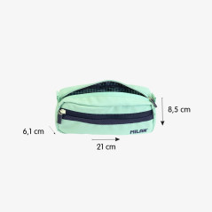 Trousse rectangulaire 2 fermetures éclair série 1918 vert MILAN®