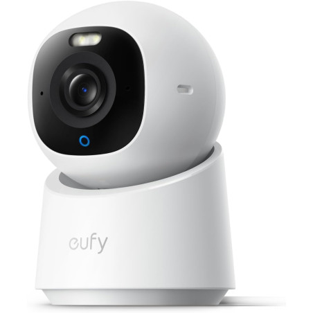 eufy Security Camera Interieure E30, caméra de Surveillance 4K UHD, Rotation 360° et Inclinaison, Vision Nocturne en Couleur, dé