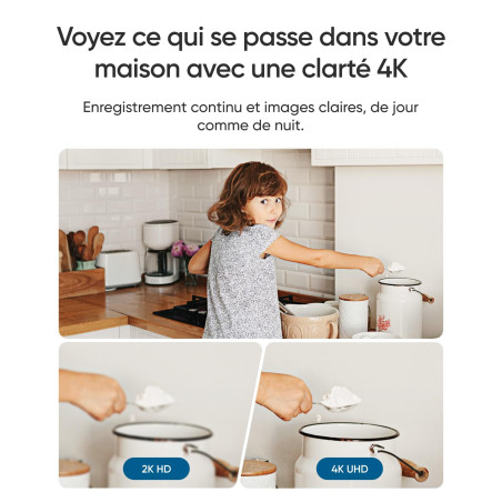 eufy Security Camera Interieure E30, caméra de Surveillance 4K UHD, Rotation 360° et Inclinaison, Vision Nocturne en Couleur, dé