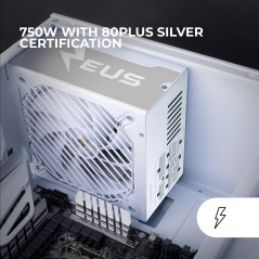 Mars Gaming MPZE750SIM, Alimentation Modulaire ATX 750W, Garantie 10 Ans, 80 Plus Silver +87%, Ventilateur FDB 14cm, Technologie
