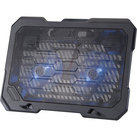 Conceptronic THANA01B Tapis de Refroidissement pour Ordinateur Portable jusqu'à 15,6 Pouces, 2 Ventilateurs, 2 Niveaux de réglag