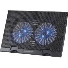 Conceptronic THANA02B Tapis de Refroidissement pour Ordinateur Portable jusqu'à 17", 2 Ventilateurs, 3 Niveaux de réglage de la 