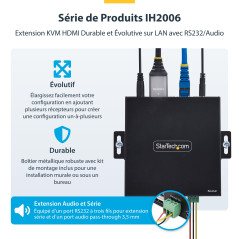 StarTech.com Récepteur HDMI KVM sur Réseau IP pour la Série de Produits IH2006, 4K 60Hz, AVoIP, Récepteur Uniquement