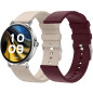 SPC Smartee Duo Velvet – Montre connectée AMOLED écran 1,32” | Appels Bluetooth | 2 Bracelets Beige et Rouge | 100 Sports | Batt