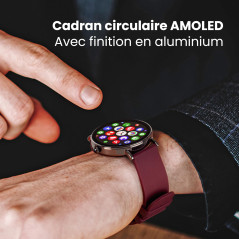 SPC Smartee Duo Velvet – Montre connectée AMOLED écran 1,32” | Appels Bluetooth | 2 Bracelets Beige et Rouge | 100 Sports | Batt