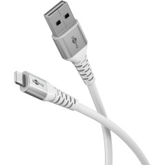 goobay Lightning vers USB-A 60 W / 1 m/Câble textile flexible/Câble de charge USB 480 Mbits/Super doux/Câble de charge rapide Ap