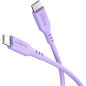 goobay Câble USB-C vers USB-C en silicone 1,5 m, lilas - Charge rapide 60 W PD, transfert de données 480 Mbit/s, flexible, anti- goobay Câble USB-C vers USB-C en silicone 1,5 m, lilas - Charge rapide 60 W PD, transfert de données 480 Mbit/s, flexible, anti-