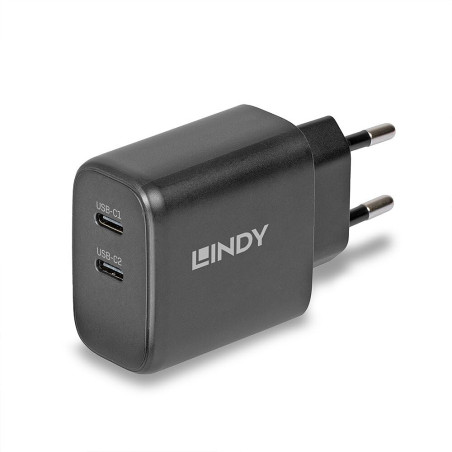 Lindy - Chargeur USB 2 x Type C GAN de 65 W