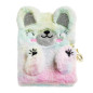 Back2Fun - Journal intime secret, 13,1 x 18,2 x 2 cm, couverture en polyester effet peluche avec détails brodés, cadenas et clés Back2Fun - Journal intime secret, 13,1 x 18,2 x 2 cm, couverture en polyester effet peluche avec détails brodés, cadenas et clés