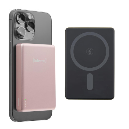 Intenso MW10000 Batterie Externe magnétique 10000 mAh – Compatible MagSafe, Recharge sans Fil 15 W, USB-C PD 20 W, pour iPhone e