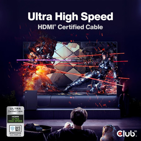 CLUB 3D CABLE HDMI ULTRA HIGH SPEED 10K 120HZ 48GBPS 2M.