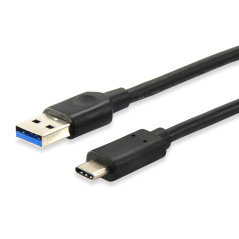 Équipement 128345 - Câble USB (0,5 m, USB C, USB A, 3,0 (3,1 Gen 1), 5000 Mbit/s, noir)