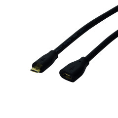LogiLink Câble d'extension USB 2.0 Micro-B Noir