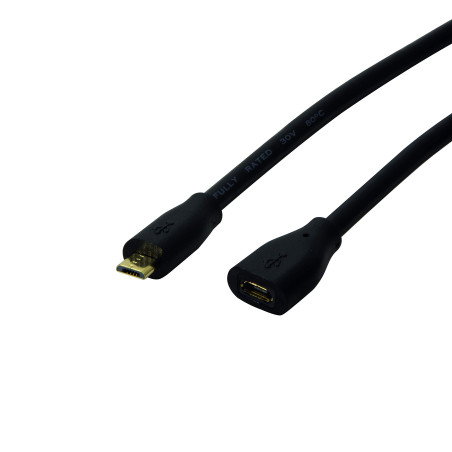 LogiLink Câble d'extension USB 2.0 Micro-B Noir