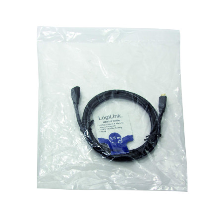 LogiLink Câble d'extension USB 2.0 Micro-B Noir