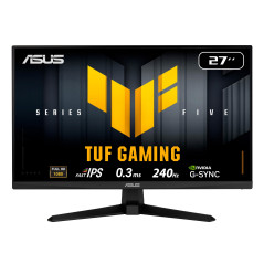 ASUS Moniteur Gaming TUF VG279QM5A – 27", Full HD, Fast-IPS, 240Hz, 0,3ms, G-Sync, FreeSync Premium, ELMB Sync, 99% sRGB, Displa