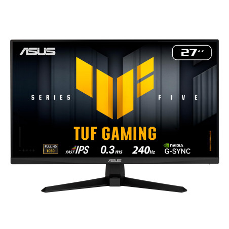 ASUS Moniteur Gaming TUF VG279QM5A – 27", Full HD, Fast-IPS, 240Hz, 0,3ms, G-Sync, FreeSync Premium, ELMB Sync, 99% sRGB, Displa