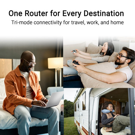 ASUS RT-BE58 Go - Routeur de Voyage WiFi 7 Double Bande, 3600 Mbps, 4G & 5G Mobile Tethering, Port 2.5G, réseau invité Pro SSIDs