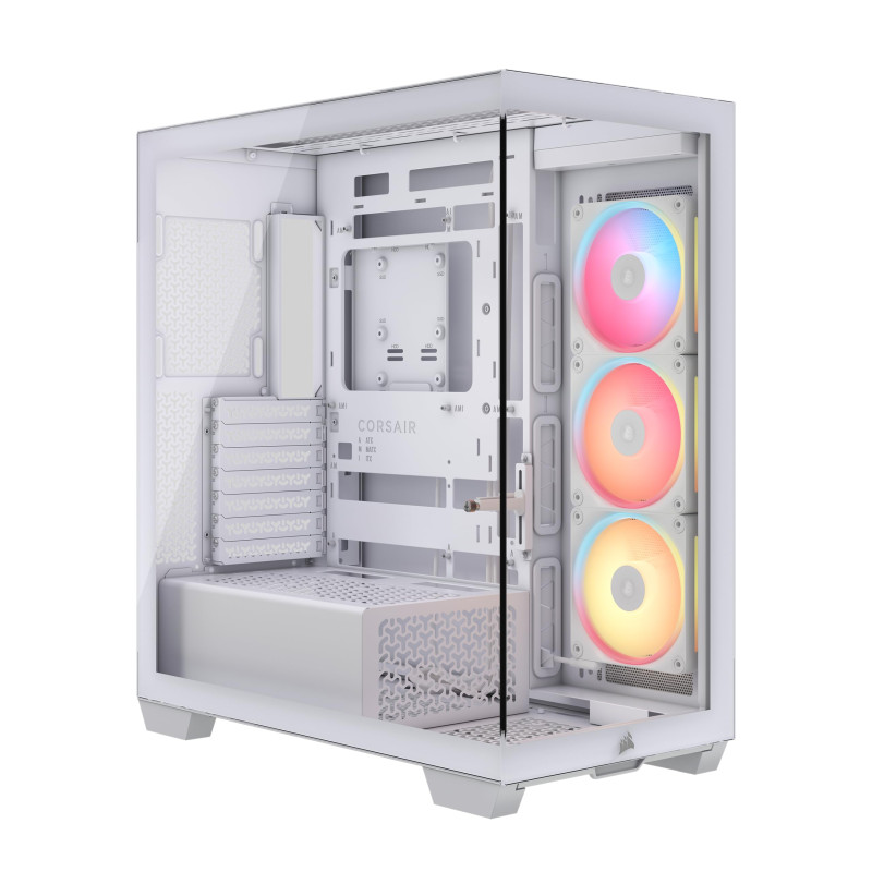 CORSAIR 3500X LX-R RGB Boîtier PC Mi-Tour avec Vitre Panoramique – 3 Ventilateurs RGB LX120-R Préinstallés, Comprend System Hub, CORSAIR 3500X LX-R RGB Boîtier PC Mi-Tour avec Vitre Panoramique – 3 Ventilateurs RGB LX120-R Préinstallés, Comprend System Hub,