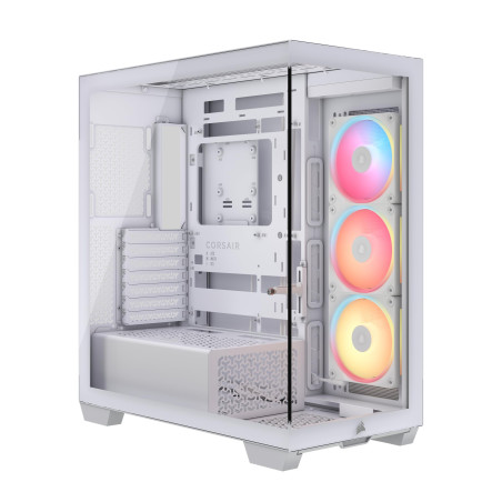 CORSAIR 3500X LX-R RGB Boîtier PC Mi-Tour avec Vitre Panoramique – 3 Ventilateurs RGB LX120-R Préinstallés, Comprend System Hub,
