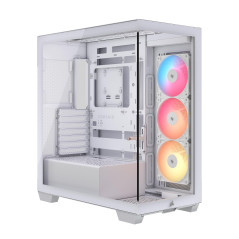 CORSAIR 3500X RS-R ARGB Boîtier PC Mi-Tour avec Vitre Panoramique – 3 Ventilateurs RS120-R ARGB Préinstallés, Système de Fixatio