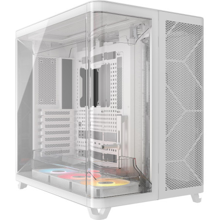 CORSAIR AIR 5400 RS-R ARGB Boîtier PC Triple Chambre Moyen-Tour Panoramique — Chambre Isolée pour AIO 360mm, Compatible Mères À