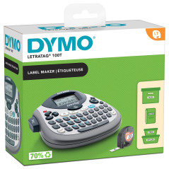 DYMO LetraTag LT-100T Étiqueteuse | Imprimante d'étiquettes Portable avec Clavier QWERTY | Argent | Idéal pour Le Bureau ou la M