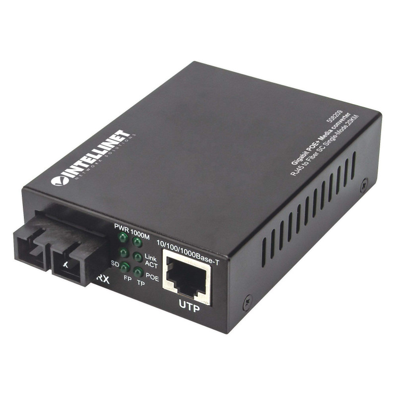Intellinet 508209 convertisseur de Support réseau 1000 Mbit/s 1310 nm Monomode Noir Intellinet 508209 convertisseur de Support réseau 1000 Mbit/s 1310 nm Monomode Noir