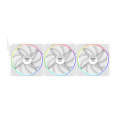 Thermaltake TS140 EX RGB | Ventilateur PWM haute performance 140 mm | Éclairage RGB | Pression d'air optimisée | Lot de 3 | Blan